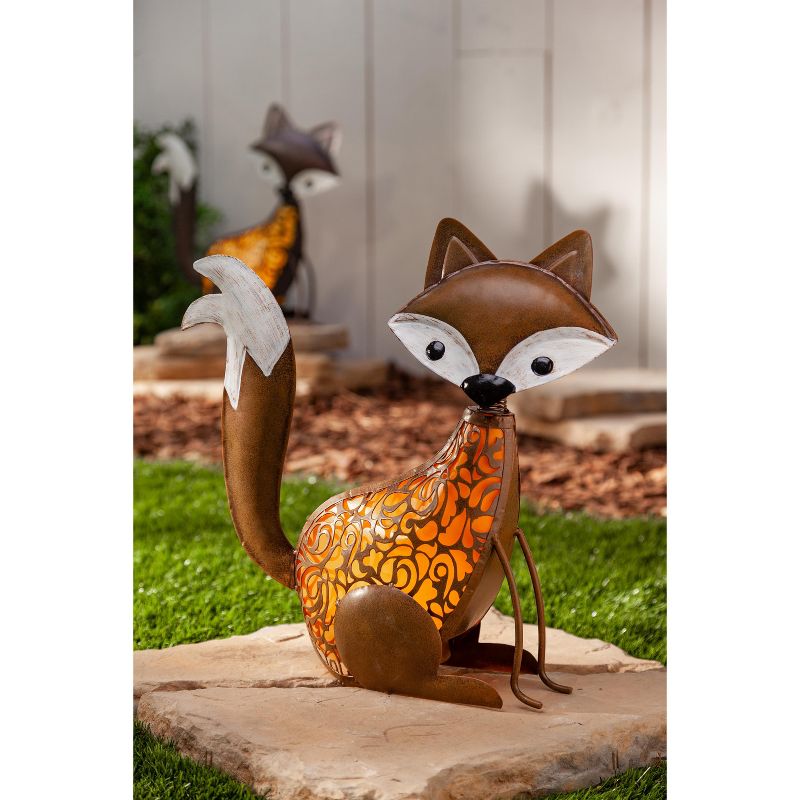 Garden Meadow Set of 2, 15.35" Solar Lighted Garden Meadow Fox