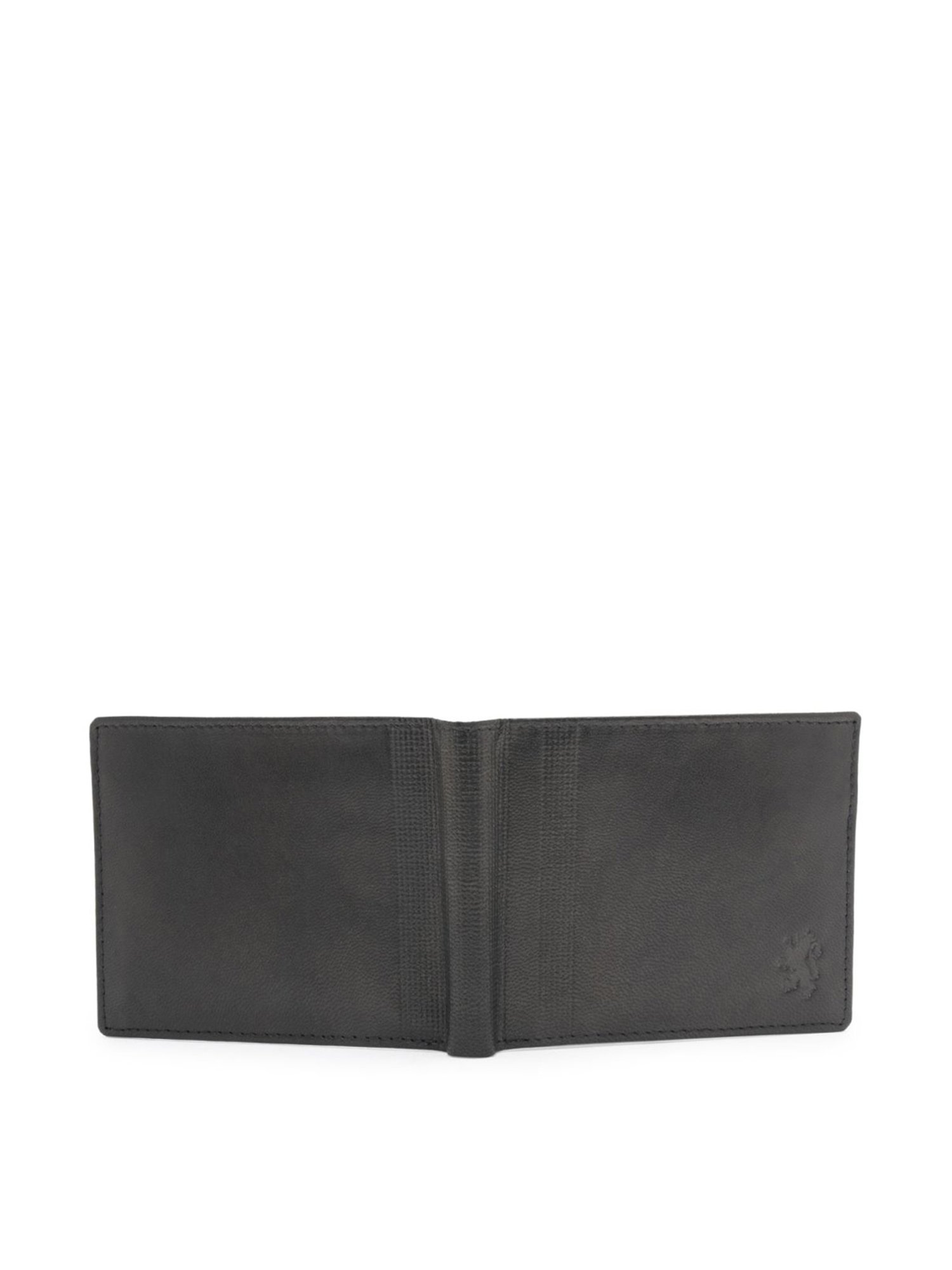 Red Tape Black Leather Solid Bi-Fold Wallet