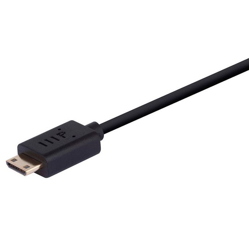 Monoprice 4K Small Diameter High Speed HDMI to Micro HDMI Passive Cable - 6in - Black | 4K@60Hz, 40AWG, eARC, For Laptop, DSLR, Camera, Camcorder,