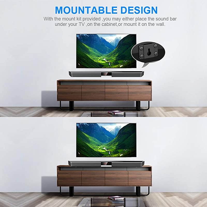 for TV Bluetooth Sound Bar Home Theater with Subwoofer and TV Surround Sound System can be Connected to BluetoothAUXOptical FiberUSB Wall Mountable Remote Control