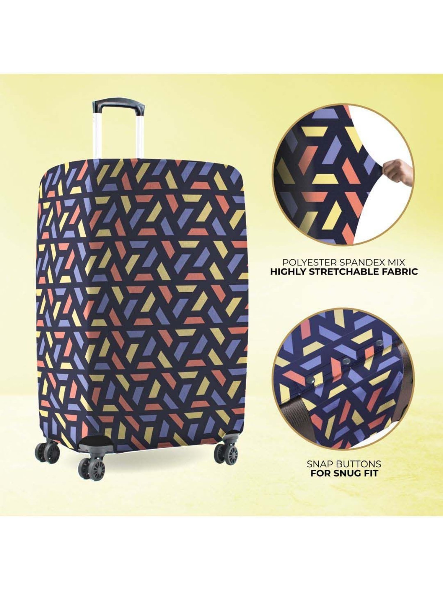 Nasher Miles Polyester 65 cm (24 Inch) Medium Protective Luggage Cover - Yellowcells Design
