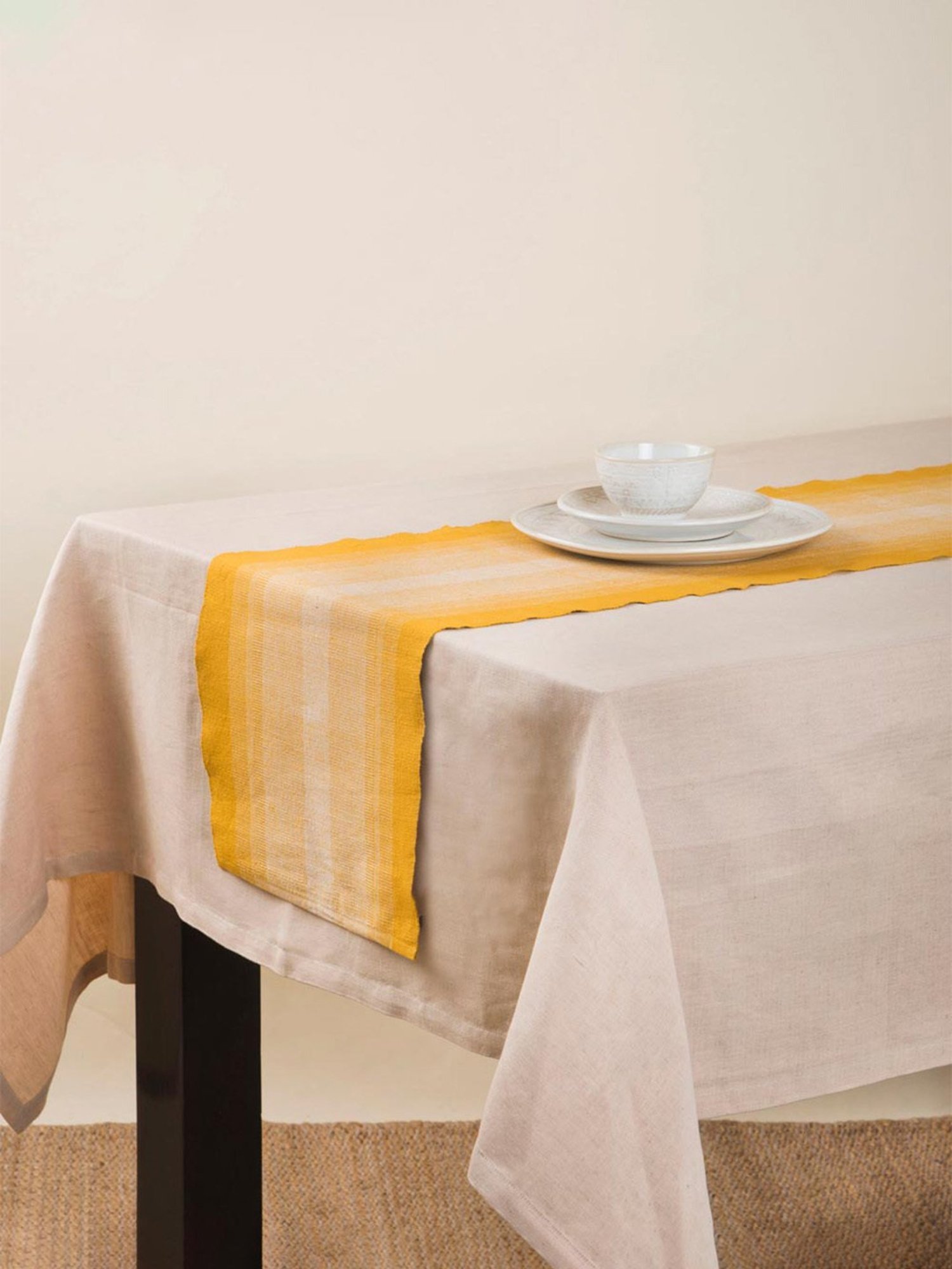 Fabindia Mustard Cotton 64 TC 485 GSM Amir Small Table Runner