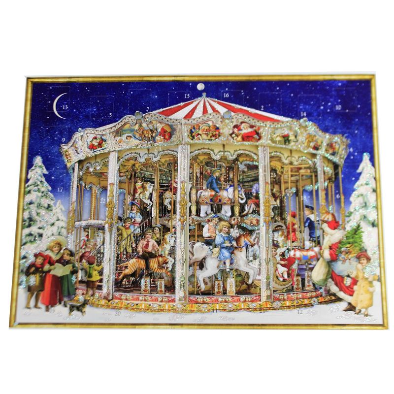 Christmas 8.0" Grand Christmas Carousel Advent Calendar Children Horses  -  Advent Calendar