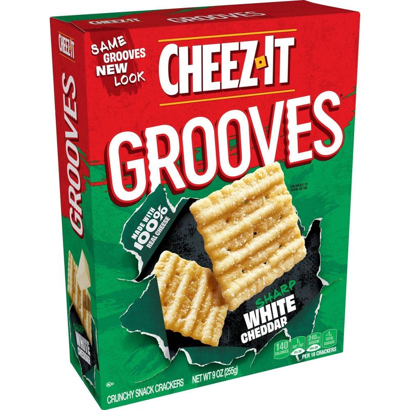 Cheez-It Grooves Sharp White Cheddar Crackers - 9oz