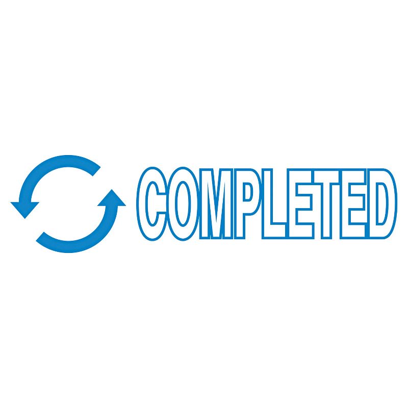 Accustamp2 Pre-Inked Shutter Stamp with Microban Blue COMPLETED 1 5/8 x 1/2 035582