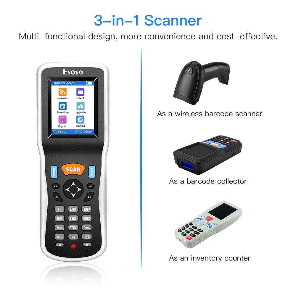 PDT6000 Bar Code Scanning Instrument Handheld Inventory Data Terminal Collector Barcode Scanner PDT 1D with USB Port
