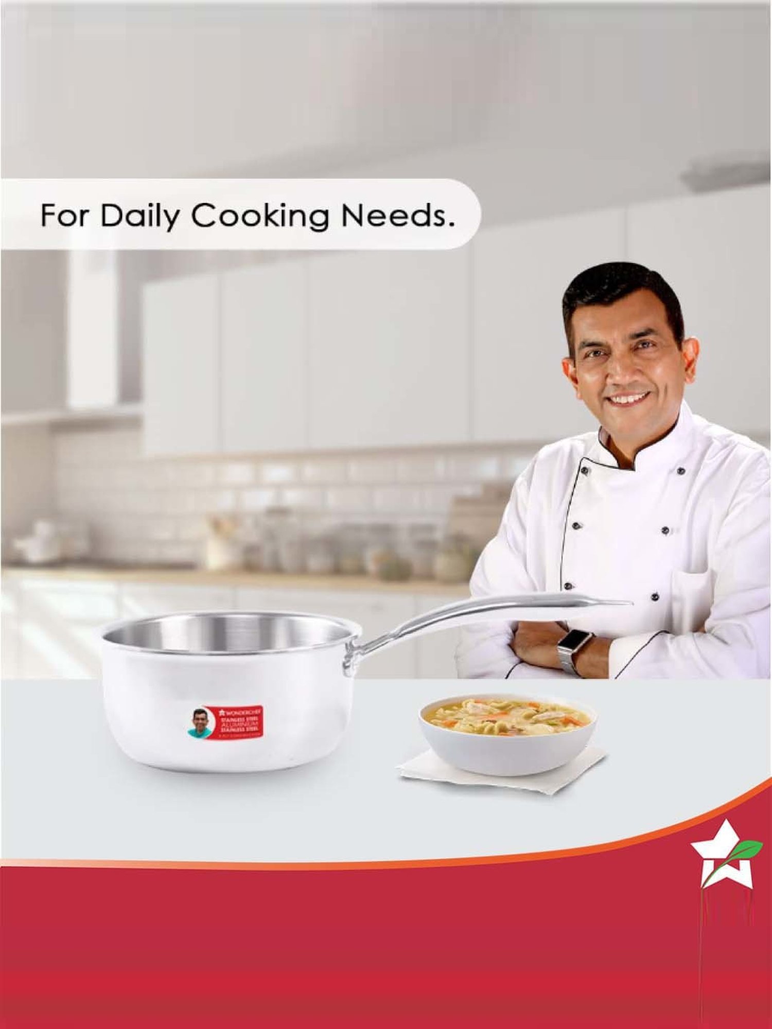 HAZEL Silver Induction Bottom Tope Stainless Steel Patila - 17.7 cm (2500 ml)