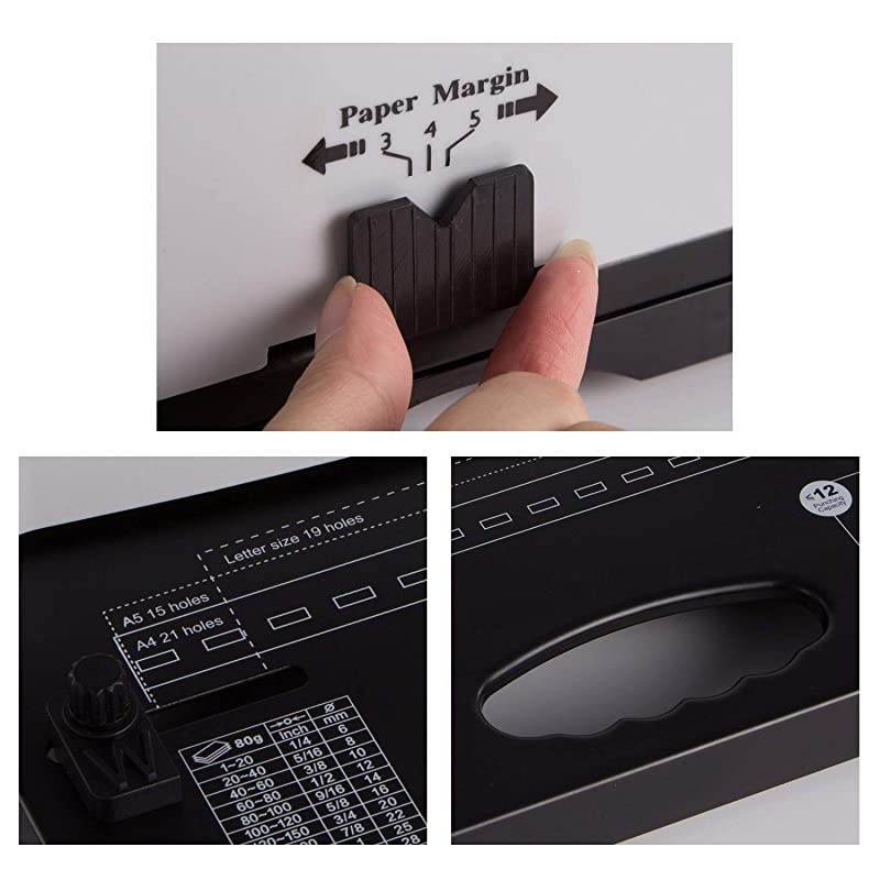 Machines Combs 21 Hole 450 Sheets Paper Punch Binder Spiral Machine 19 Hole Fit Letter Size with 100 PCS Colorful Comb Coil