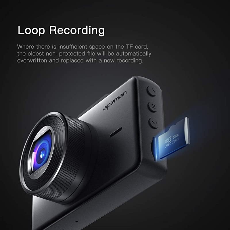 Dash Cam 1080P FHD DVR Car Driving Recorder 3 Inch LCD Screen 170&deg; Wide Angle, G-Sensor, WDR, Parking Monitor, Loop Recording, Motion Detection