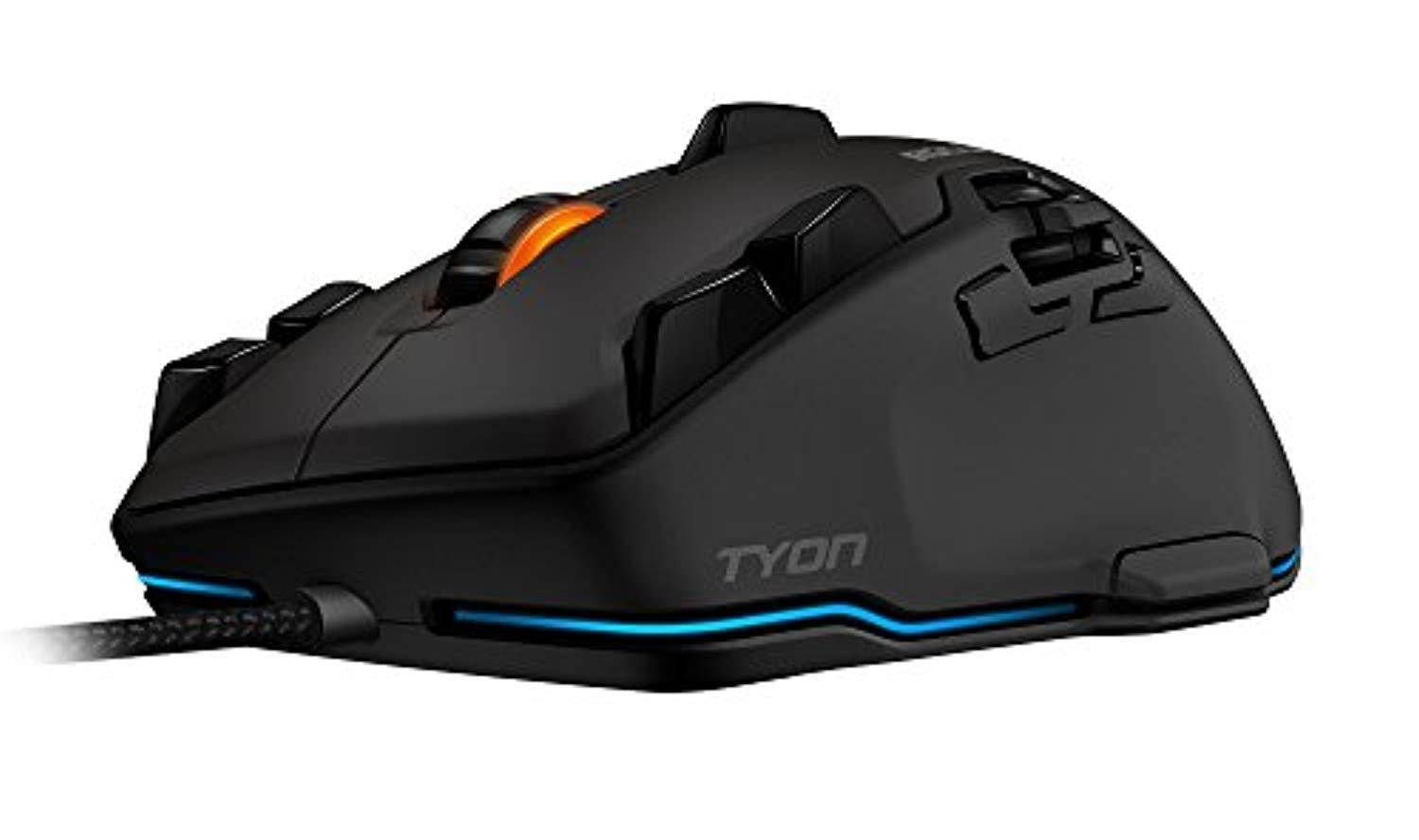 ROCCAT Tyon R3 Programmable Laser USB Gaming Mouse with Tracking Control, Customizable Thumb Paddle and Fin Switch, Onboard Memory and MCU, 8200 DPI and RGBY Illumination for PC, Laptop ? BLACK