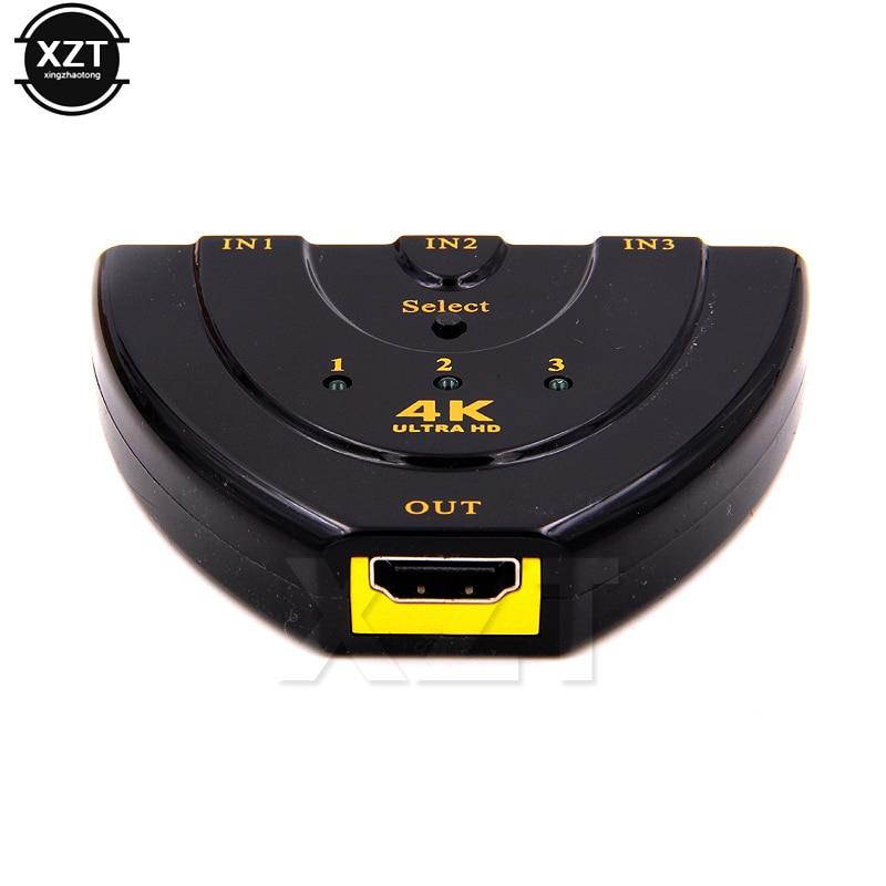 Amkle Mini 3 Port HDMI Splitter Adapter 1.4b 4K Switcher HDMI Splitter 3 in 1 out Port Hub for DVD HDTV Xbox PS3 PS4 1080P