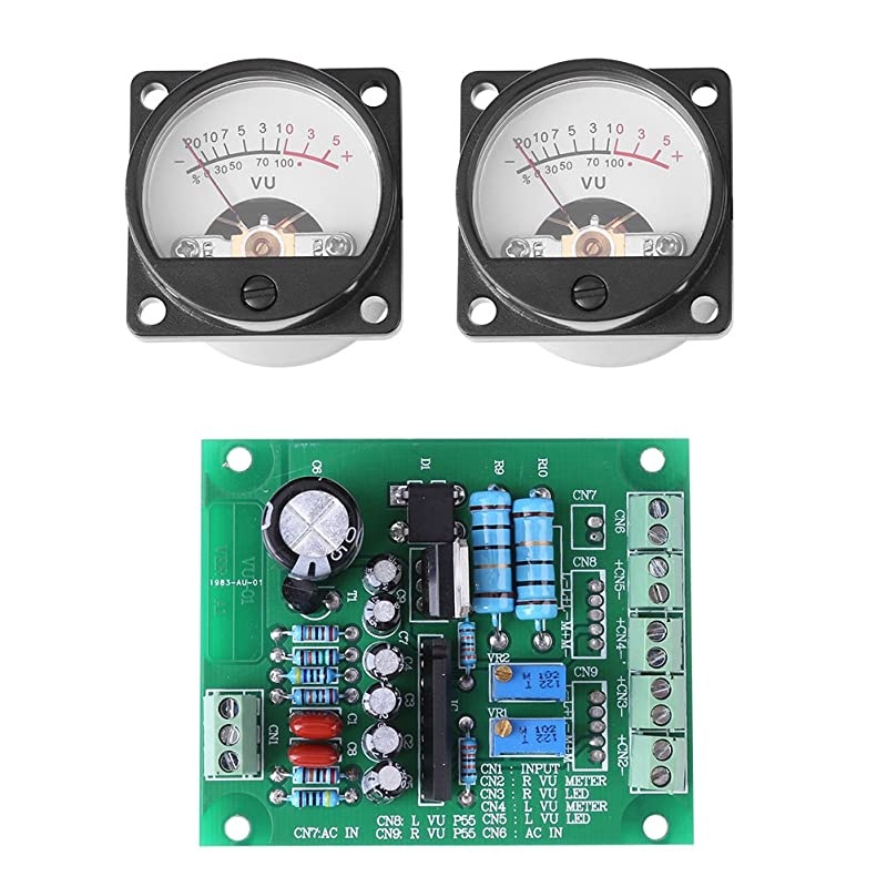 VU Meter 2 Pcs VU Panel Meter Warm Back Light Recording + Audio Level Amp with Driver Board