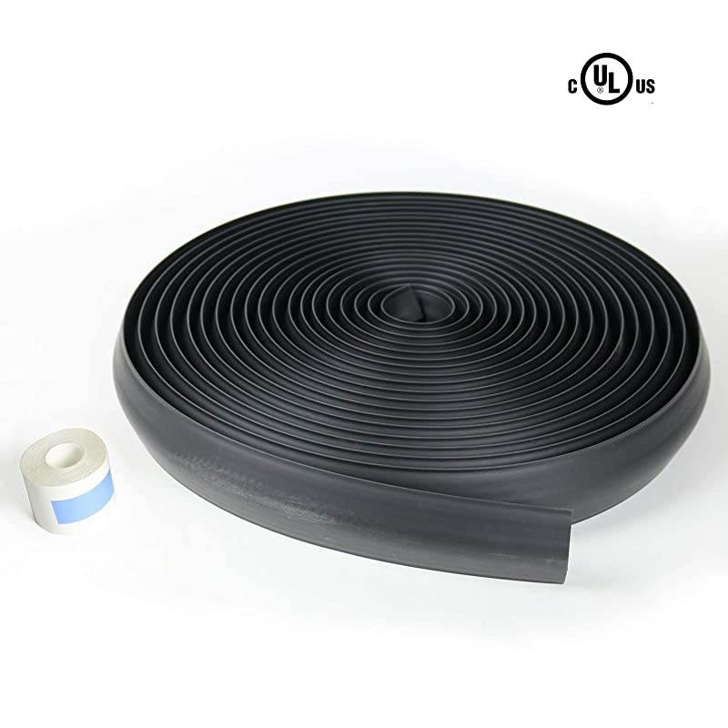 Wiremold Black Floor Management Kit Corduct Cord Protector Wire Organizer and Hider Rubber Cable Cover and Concealer 50 Feet CDBK50