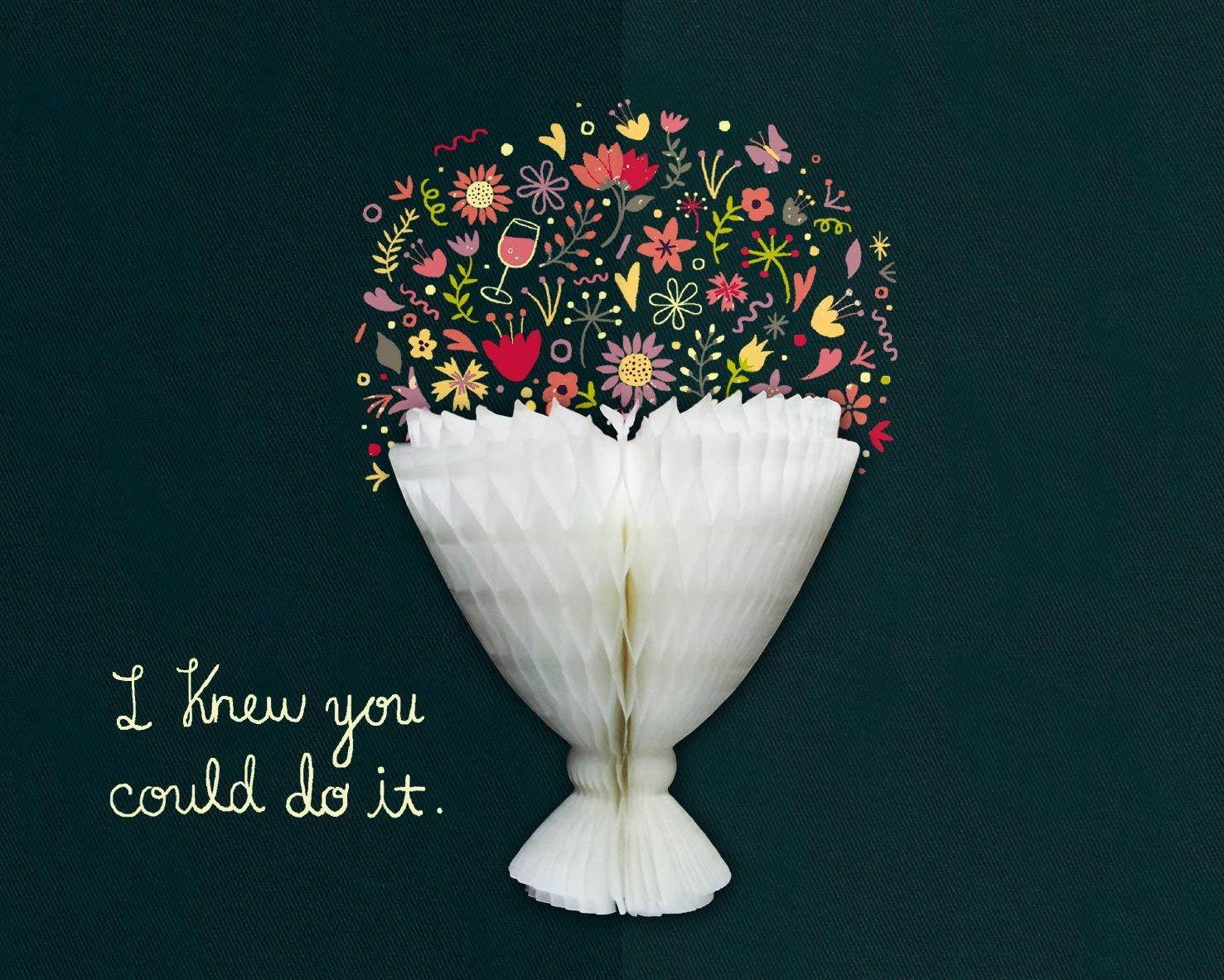 YURICOM Handmade Honeycomb Pop Up Greeting Card (Pack of 1, Bouquet_01)