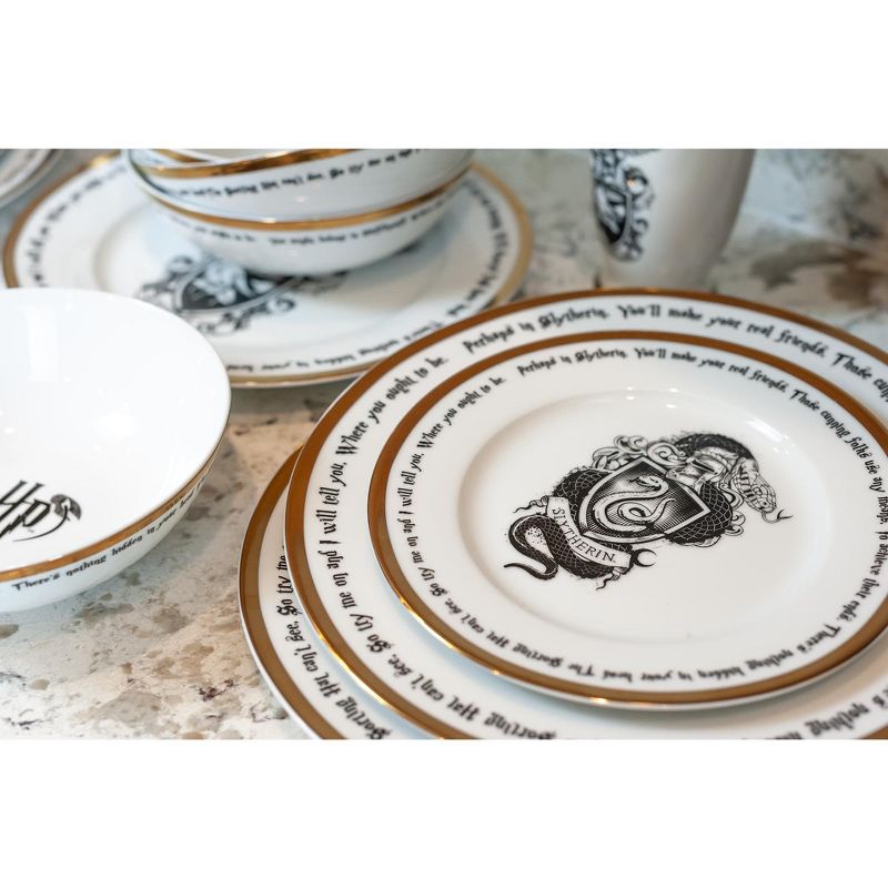Robe Factory LLC Harry Potter Hogwarts House Logos 16-Piece Ceramic Dinnerware Set