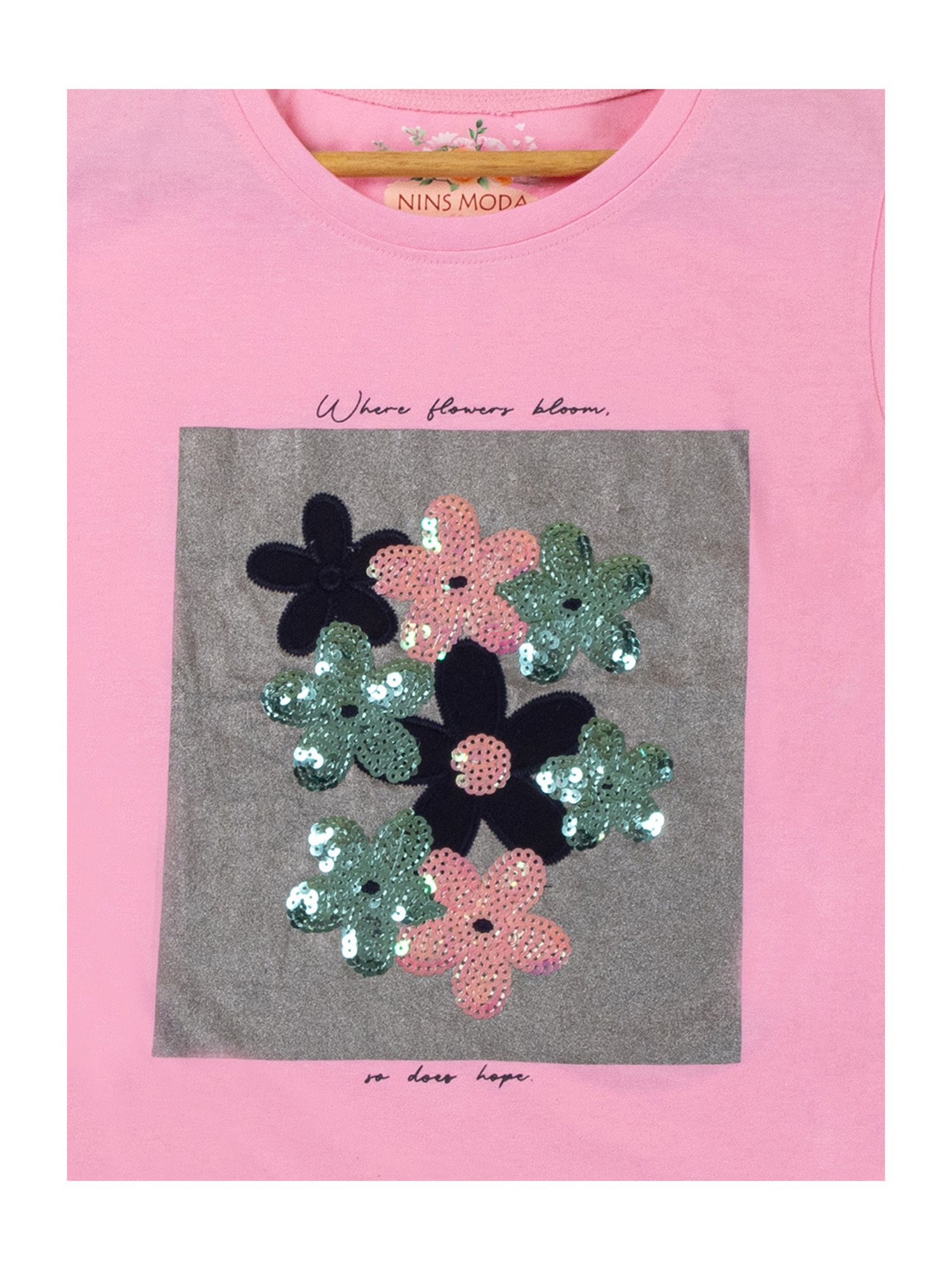 NINS MODA Kids Pink Embellished Top