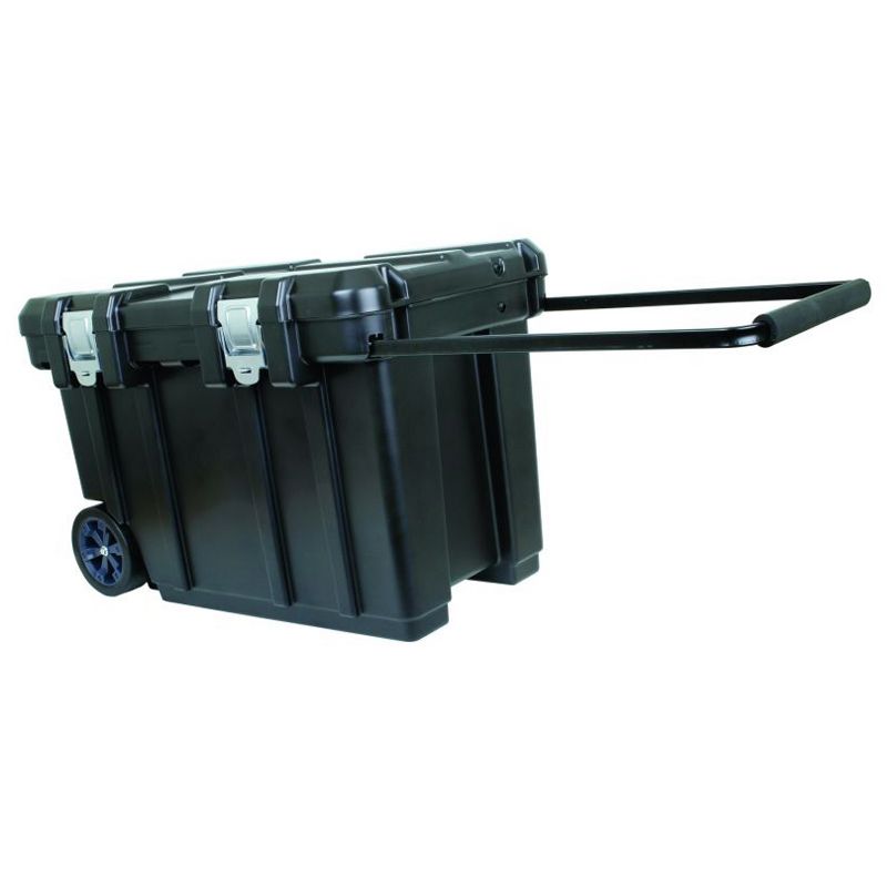 Old Flam 6531BK 31 Inch Polymer Rolling Power Tool Lift Out Tray Storage Cart with Extendable Handle and Grooved Sawhorse Lid, Black