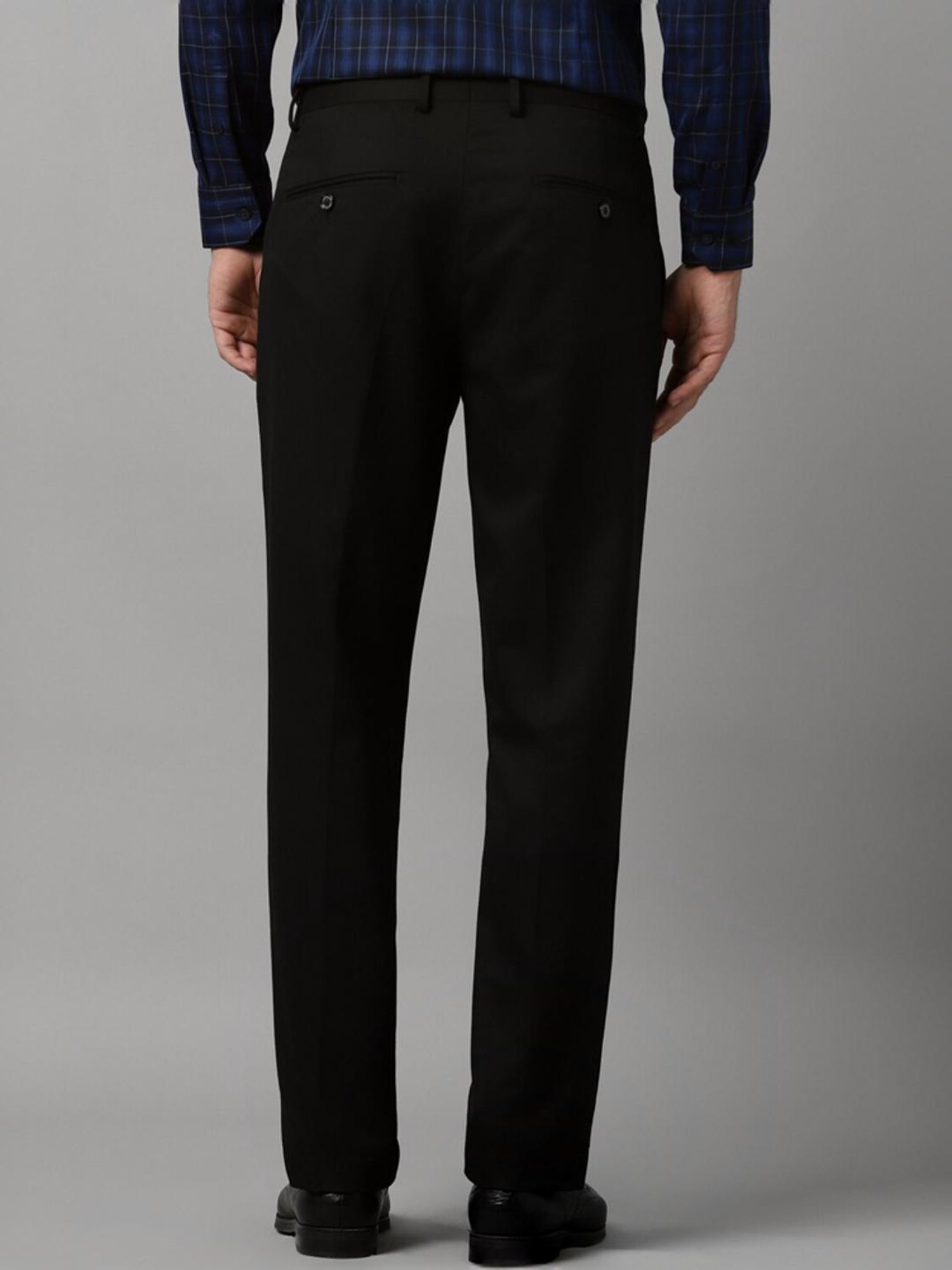 Louis Philippe Black Slim Fit Trousers