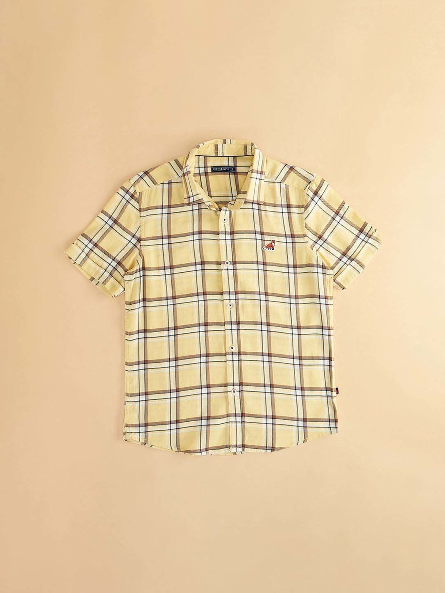 Pantaloons Junior Yellow Cotton Chequered Shirt