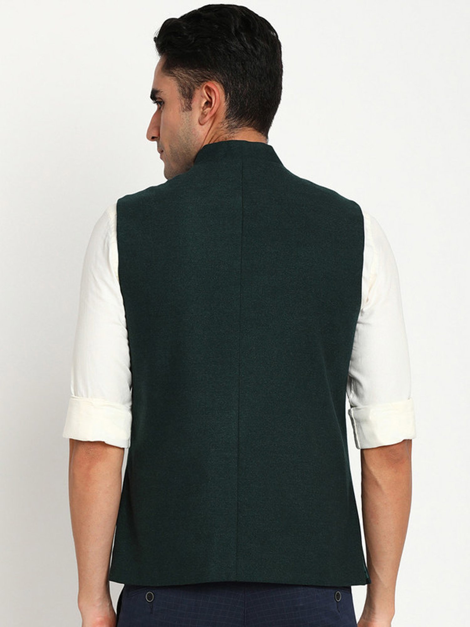 Turtle Green Slim Fit Nehru Jacket