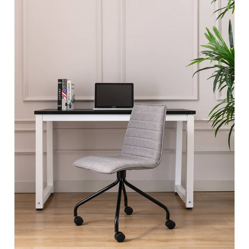 Modern Rolling Office Chair with Channeling Charcoal Gray - WOVENBYRD