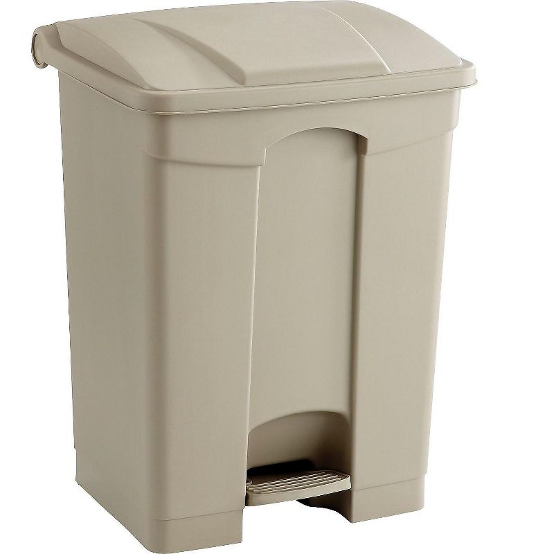 Safco Large Capacity Plastic Step-On Receptacle 17gal Tan 9922TN