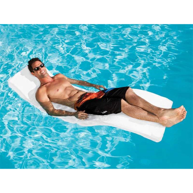 SwimWays 6052210 Portable Comfortable Terra Sol Sonoma Poolside and Floating Lounge, White (2 Pack)