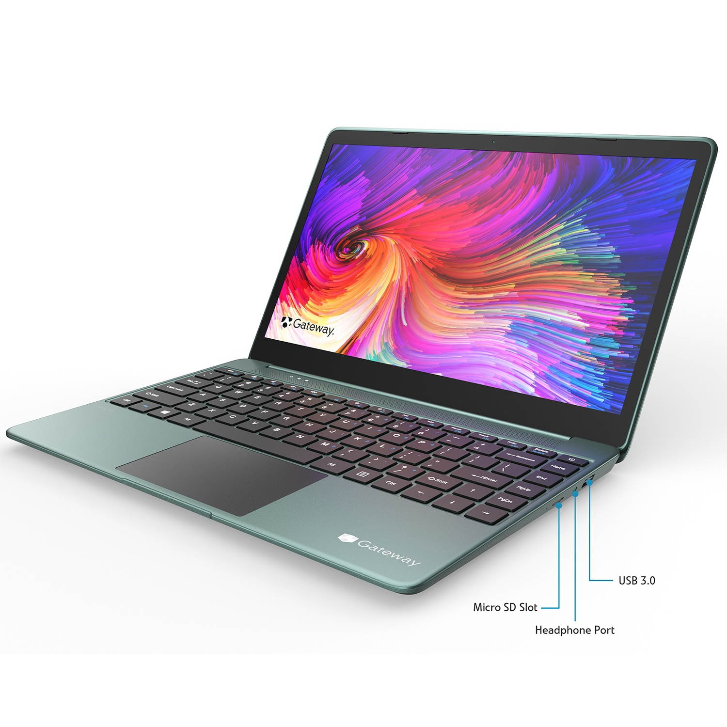 Gateway Notebook Ultra Slim Laptop 14.1" IPS FHD Intel Core i3-1005G1 Up to 3.4GHz 12GB RAM 128GB SSD USB-C FP Reader Webcam HDMI Wi-Fi THX Audio Win 10 S Green