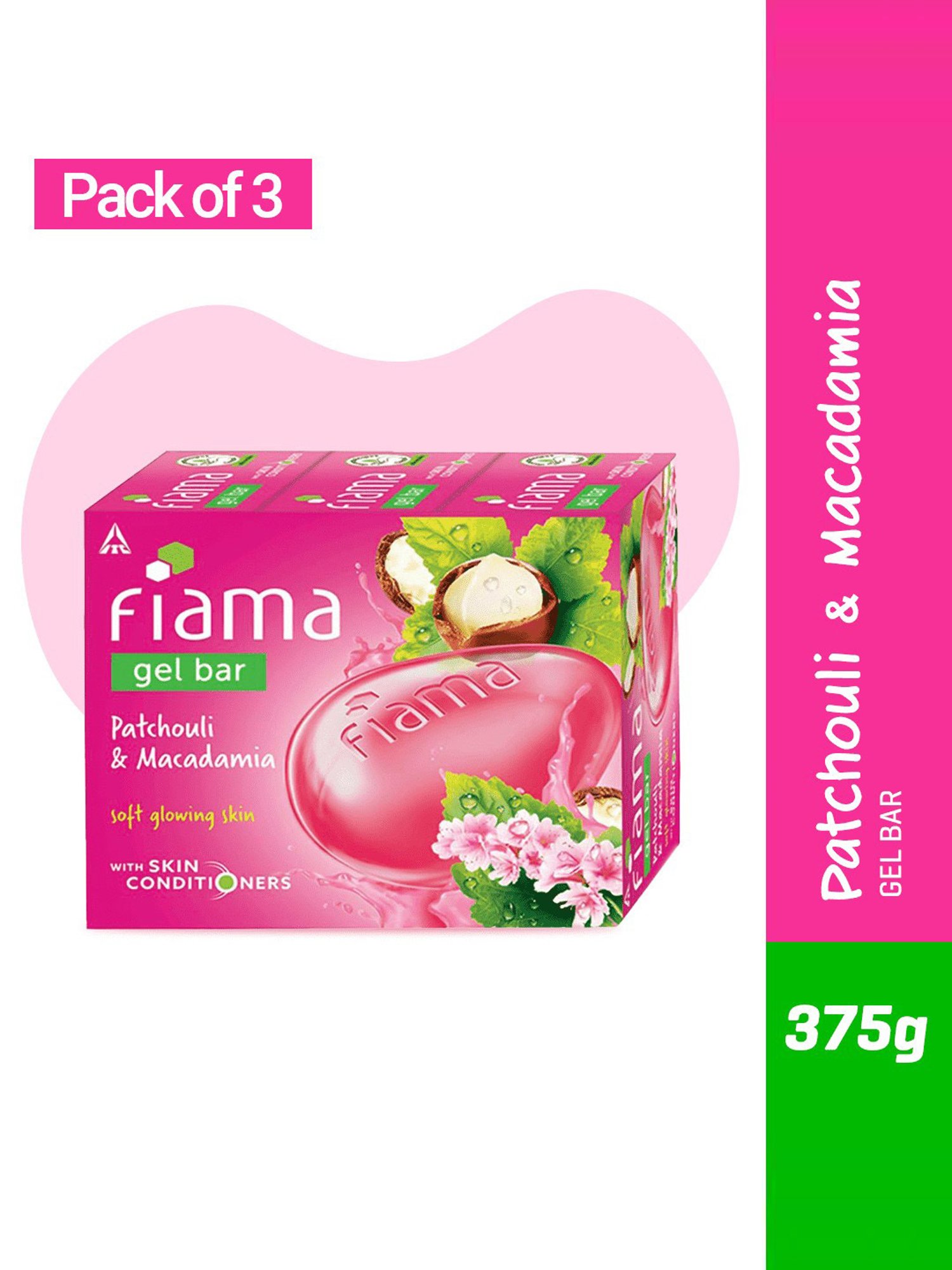 Fiama Patchouli & Macadamia Gel Bar - Pack of 3
