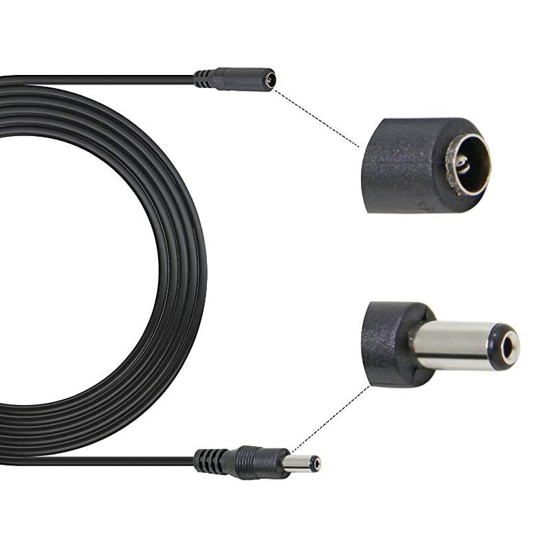 DC Power Cord,  10ft(3M) 2.1 mm x 5.5 mm Extension Cord for CCTV Security Cameras, WiFi Camera, LED Light Installations, IR Lights
