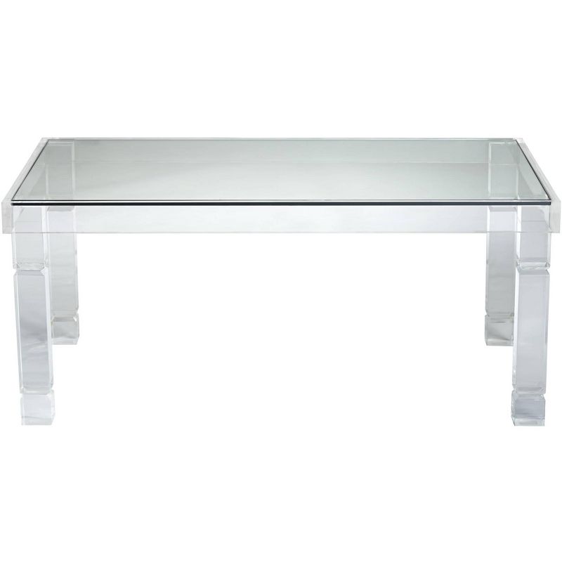 55 Downing Street Marley 42" Wide Clear Acrylic Rectangular Coffee Table