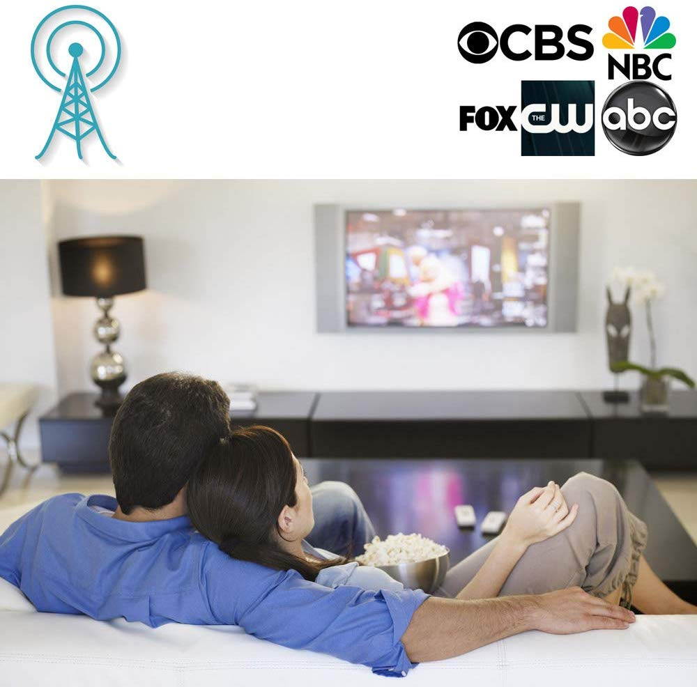 [Newest 2020] FiveStar Outdoor TV Antenna 200-Mile Long Range, 360 Degree Directional Rotation, Amplified, HDTV, Water Resistant, UV Resistant, Come with Installation Kit and Mounting Pole