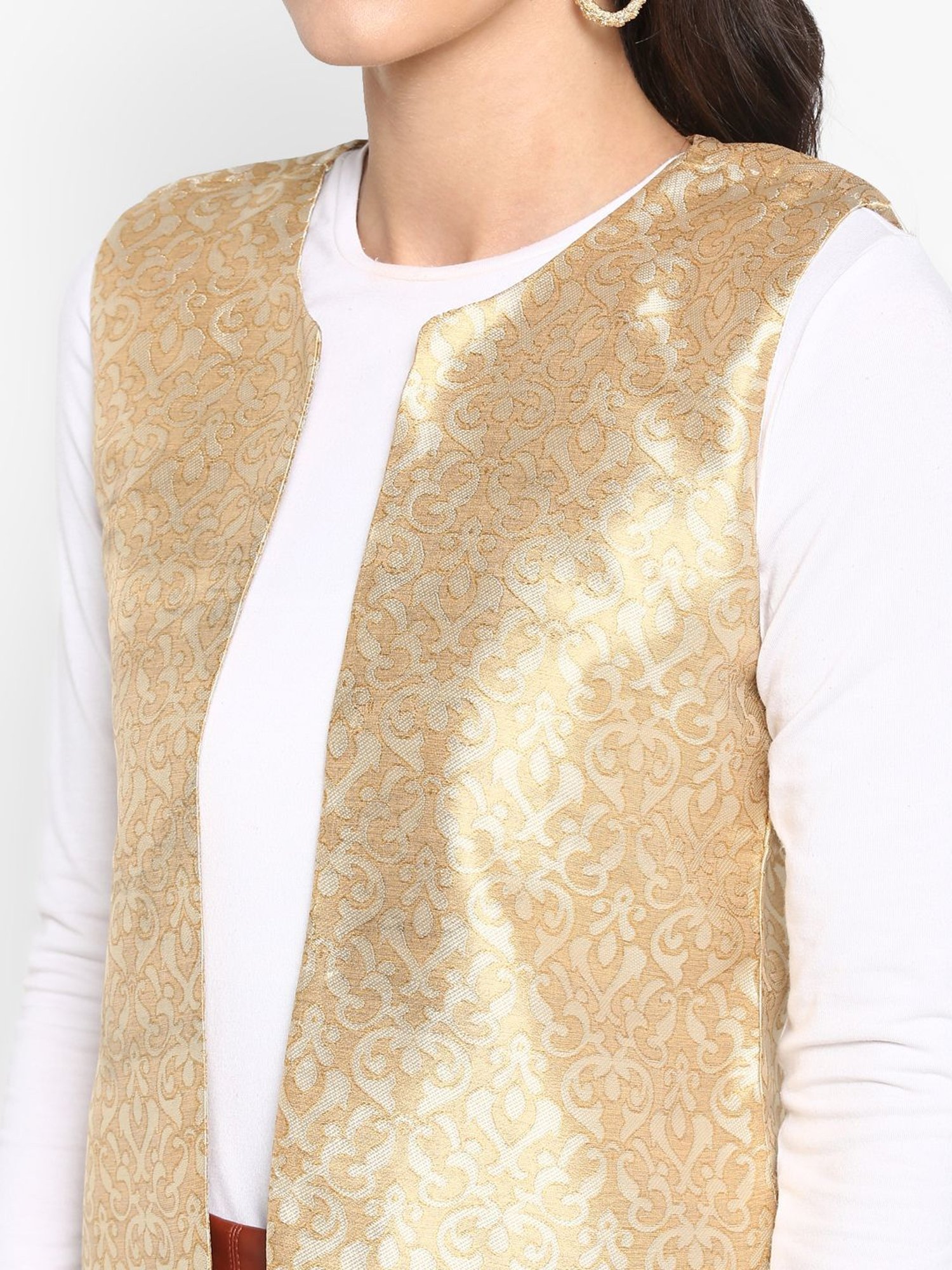 Hangup Golden Jacquard Pattern Shrug