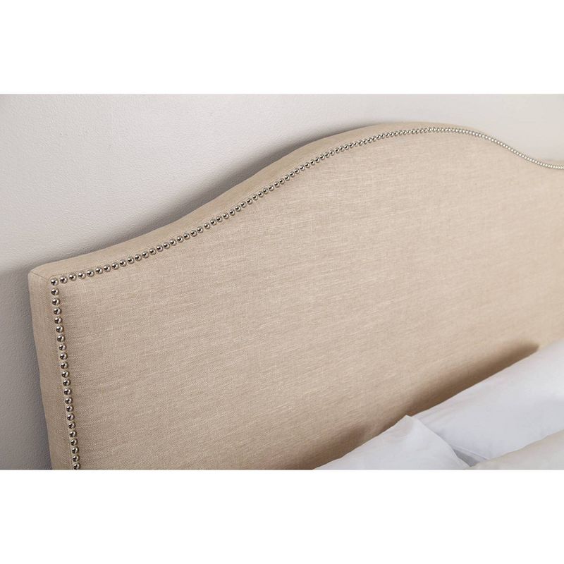 Sophia Nailhead-trim Linen Headboard - Wheat (King/California King) - Abbyson Living