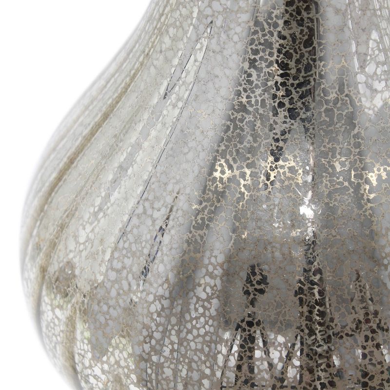 Speckled Mercury Tear Drop Table Lamp with Fabric Shade White - Lalia Home