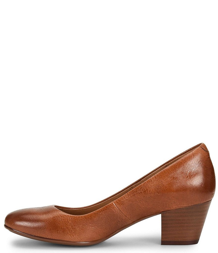 Sofft Lindon Leather Block Heel Pumps