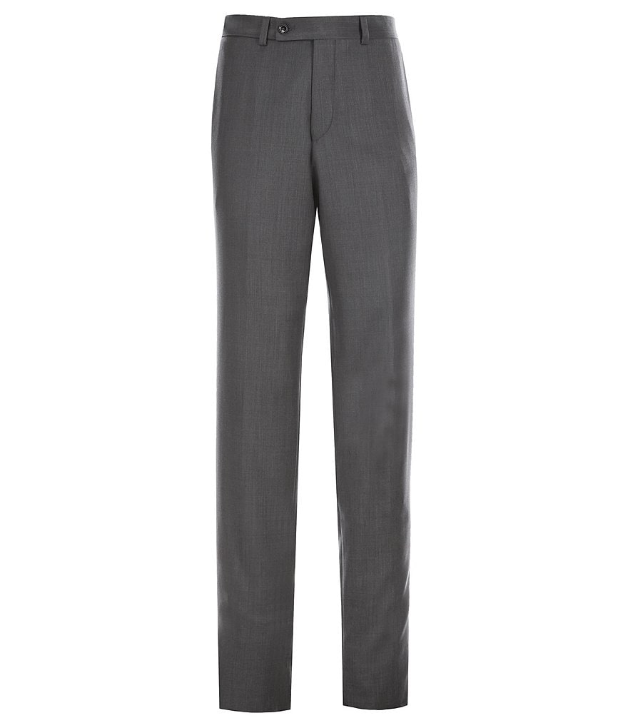 Hart Schaffner Marx Plaid Flat-Front Trouser Pants