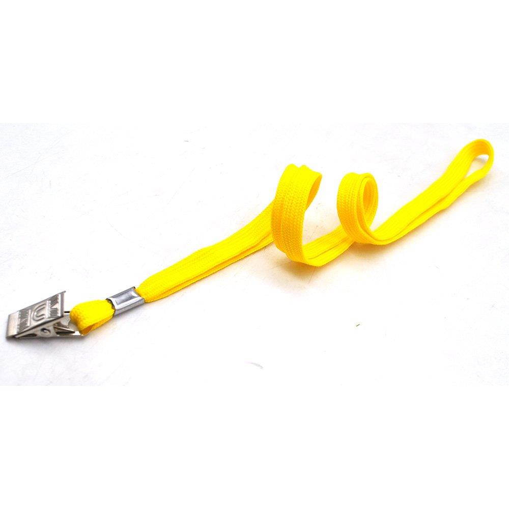 Lanldc 32-inch Cotton Neck Lanyards for Id Badges with Clip,50 Pack for Office ID Name Tags and Badge Holders Attachment (Yellow)