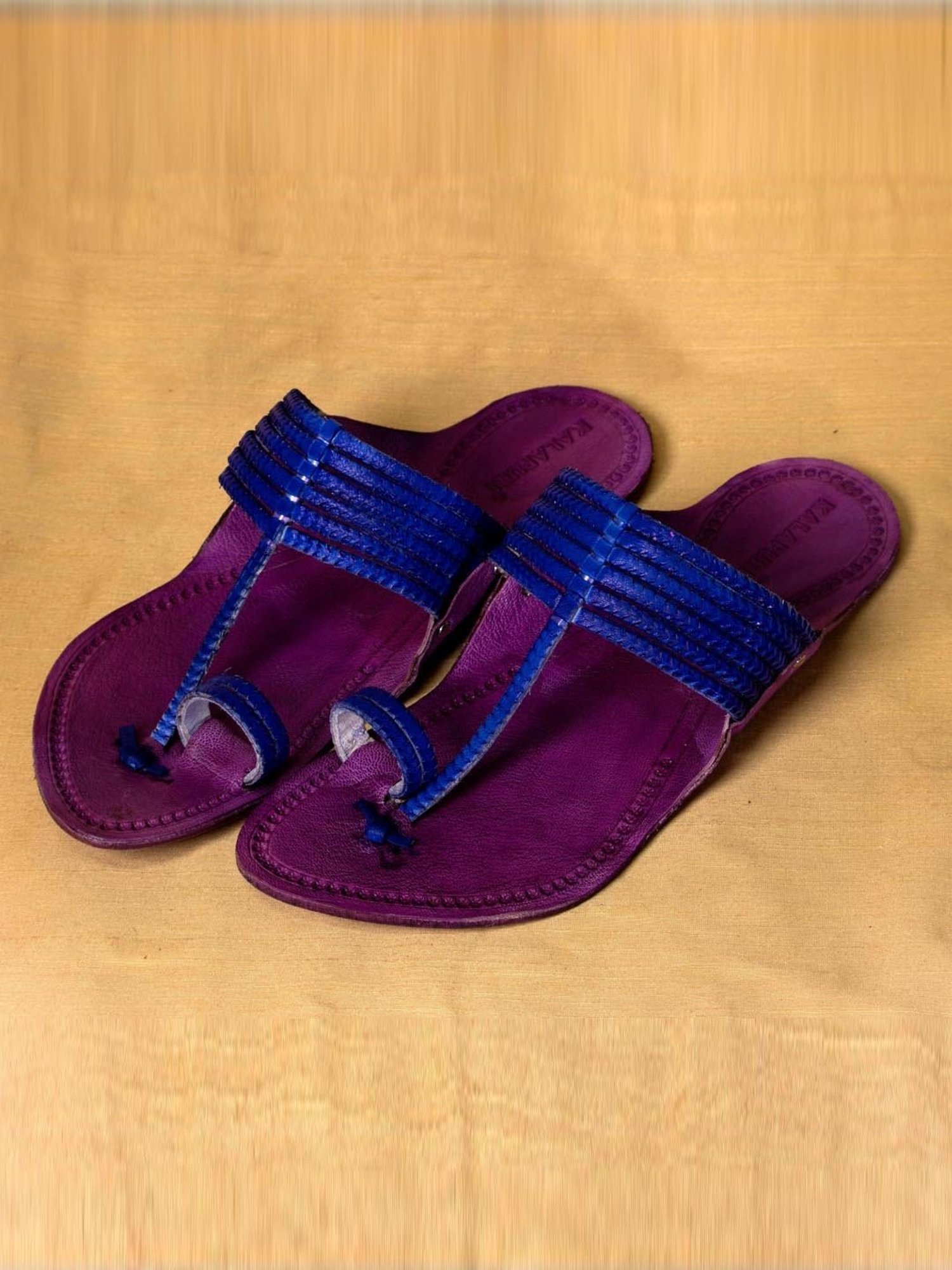 Kalapuri Men's Purple Kolhapuri Sandals