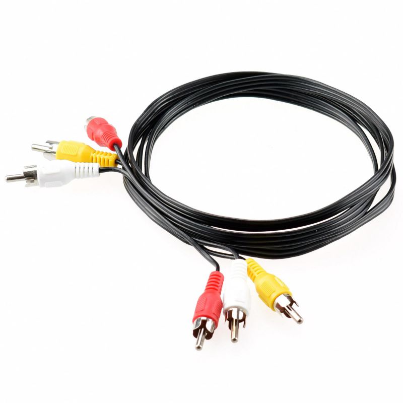 Video 3 RCA Composite Video Audio A/V AV Cable