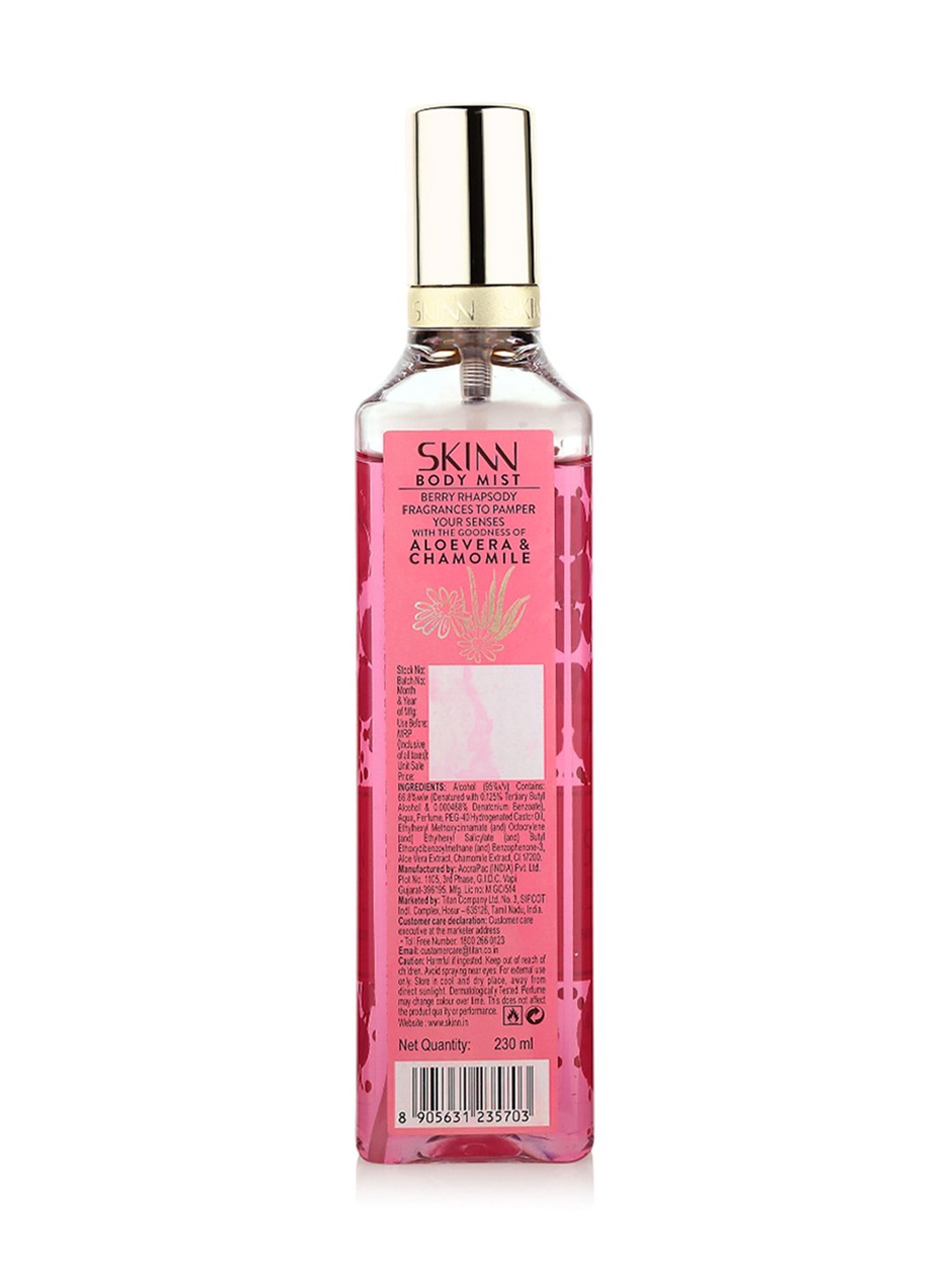 Skinn by Titan Berry Rhapsody Body Mist - 230 ml
