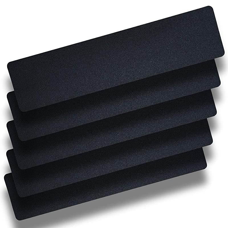 Stair Treads Anti-Slip Tape,6 Inch X 24 Inch,(5-Pack) Pre-Cut Black Non-Slip Strips,High Traction Friction Abrasive Adhesive Safety Tape