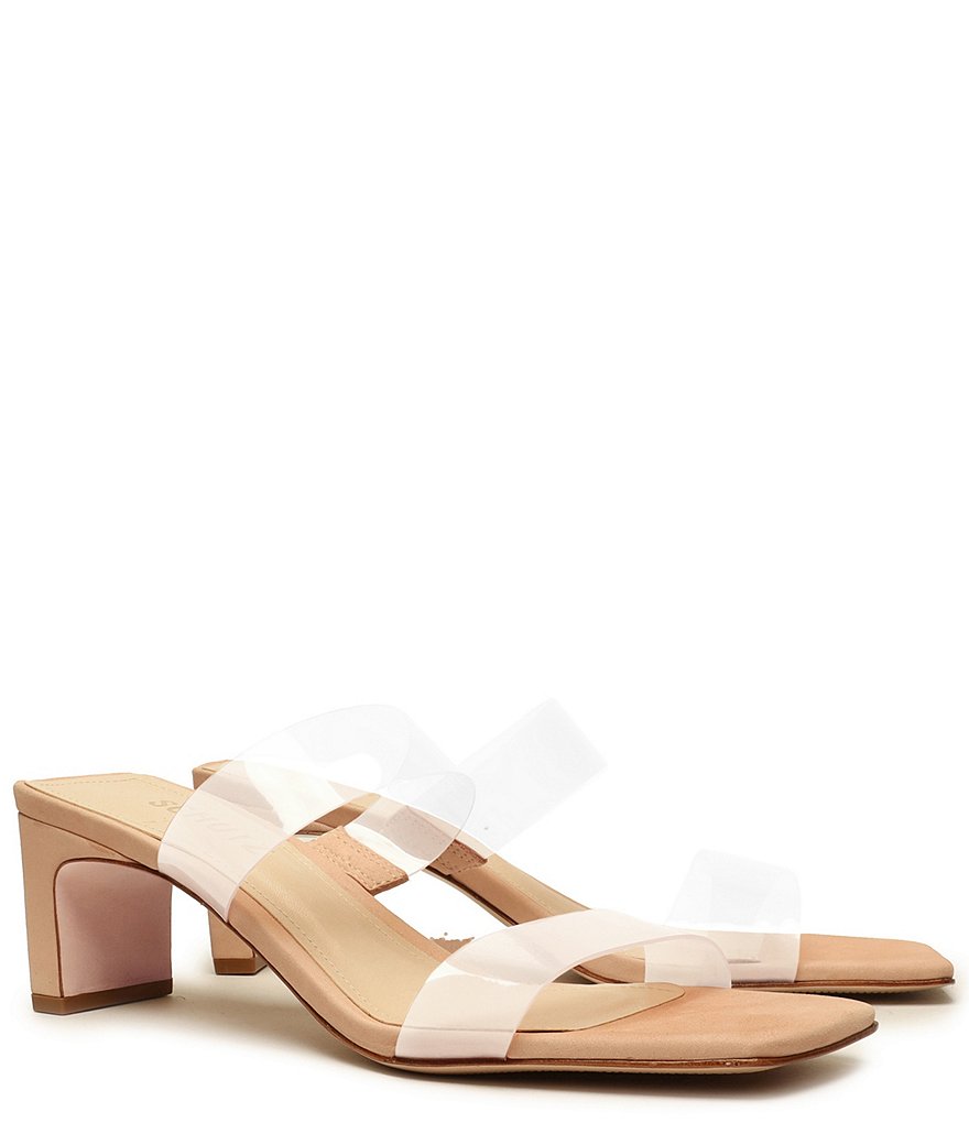 Schutz Taina Clear Vinyl Dress Square Toe Slides