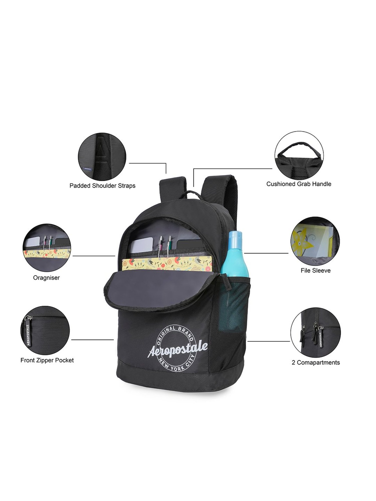 Aeropostale Saturn Black Backpacks Backpack