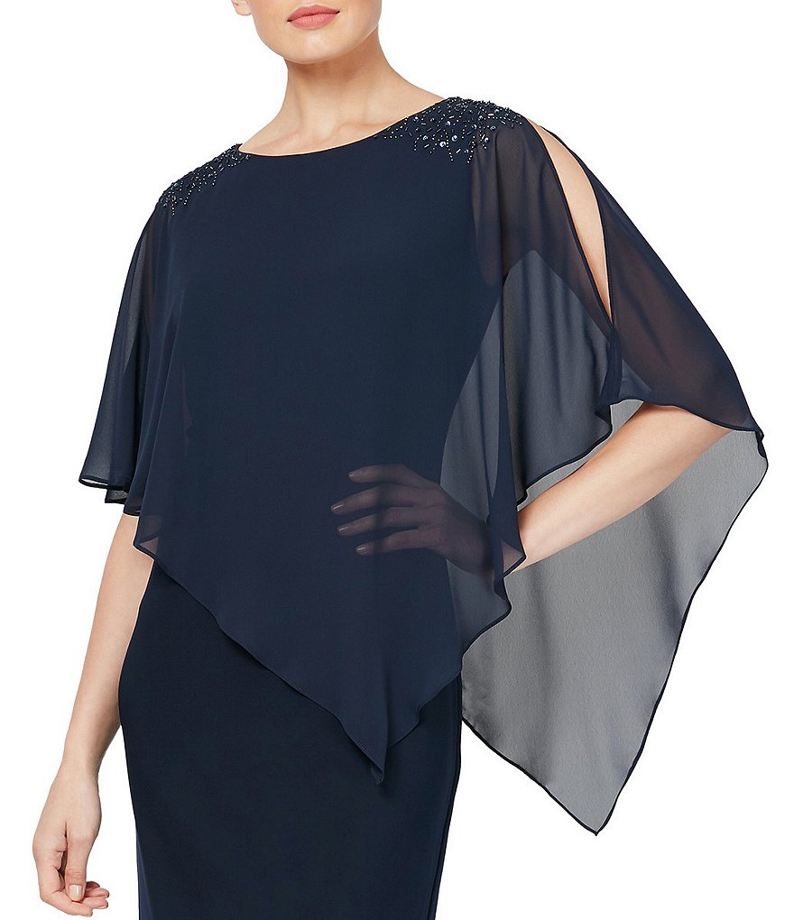 Marina Sequin Lace Round Neck 3/4 Sleeve Sheath Dress