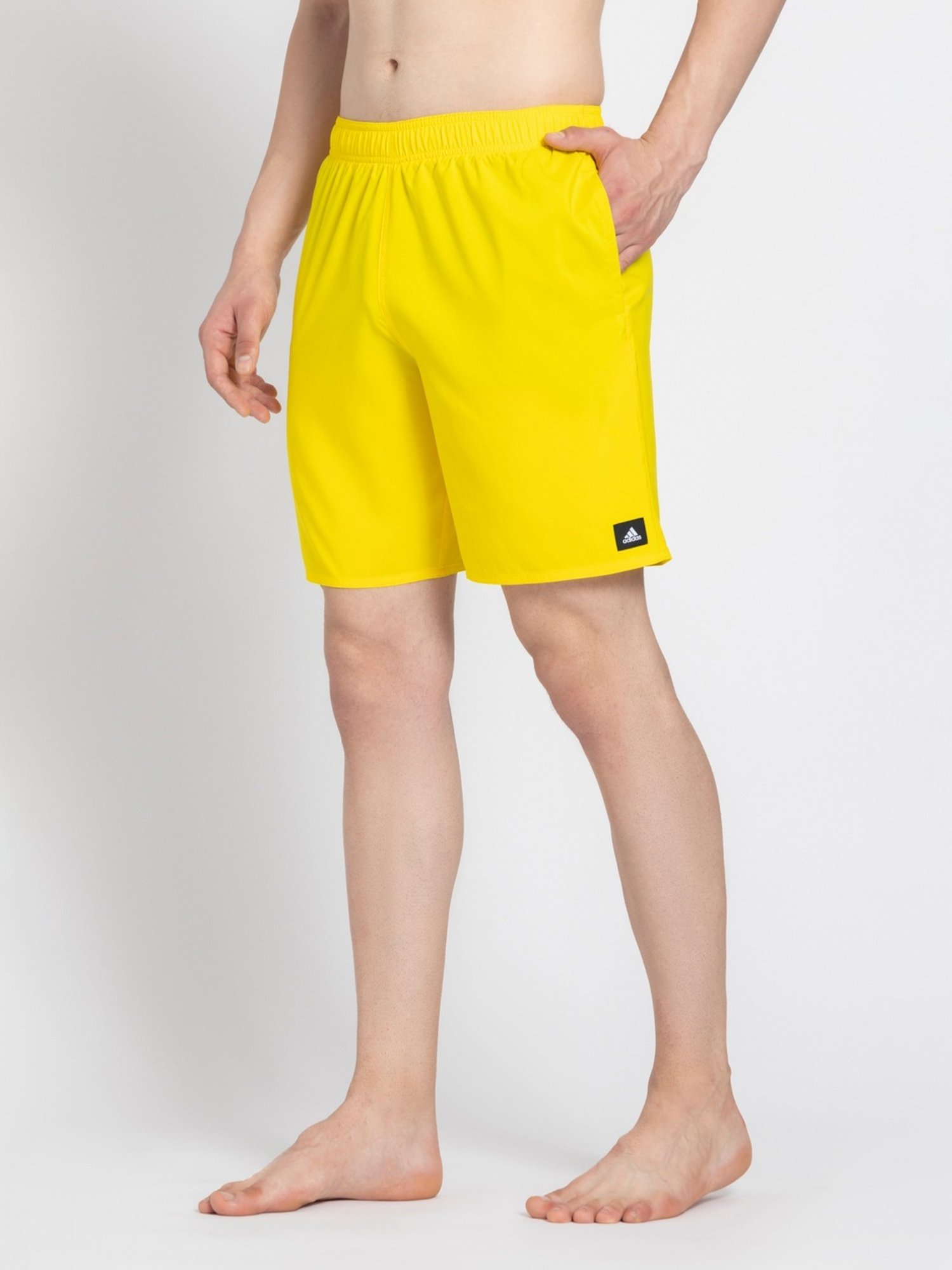Adidas Yellow Regular Fit Swim Shorts