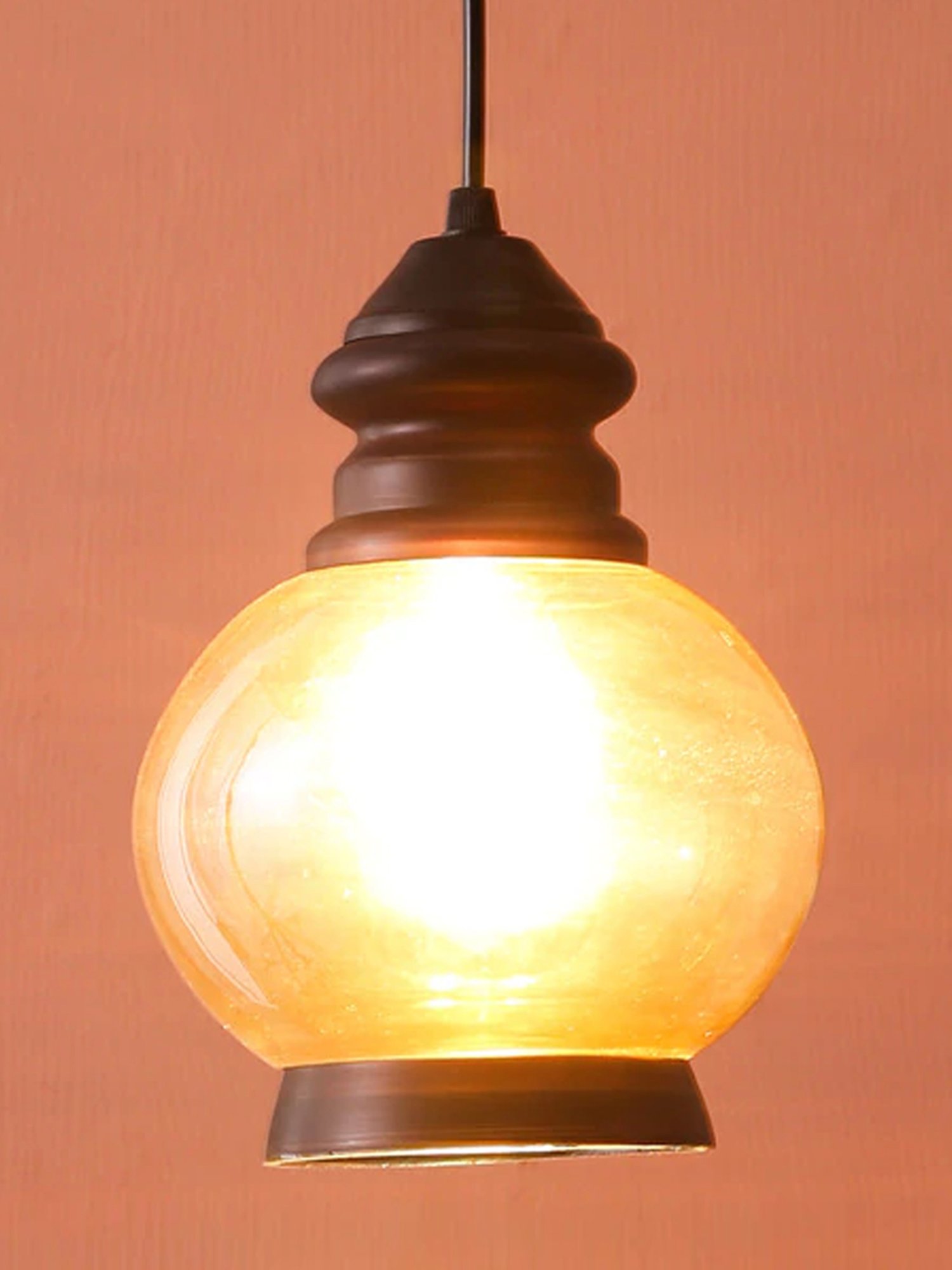 DecorativeRay Copper & Black Hanging Light - Set of 1