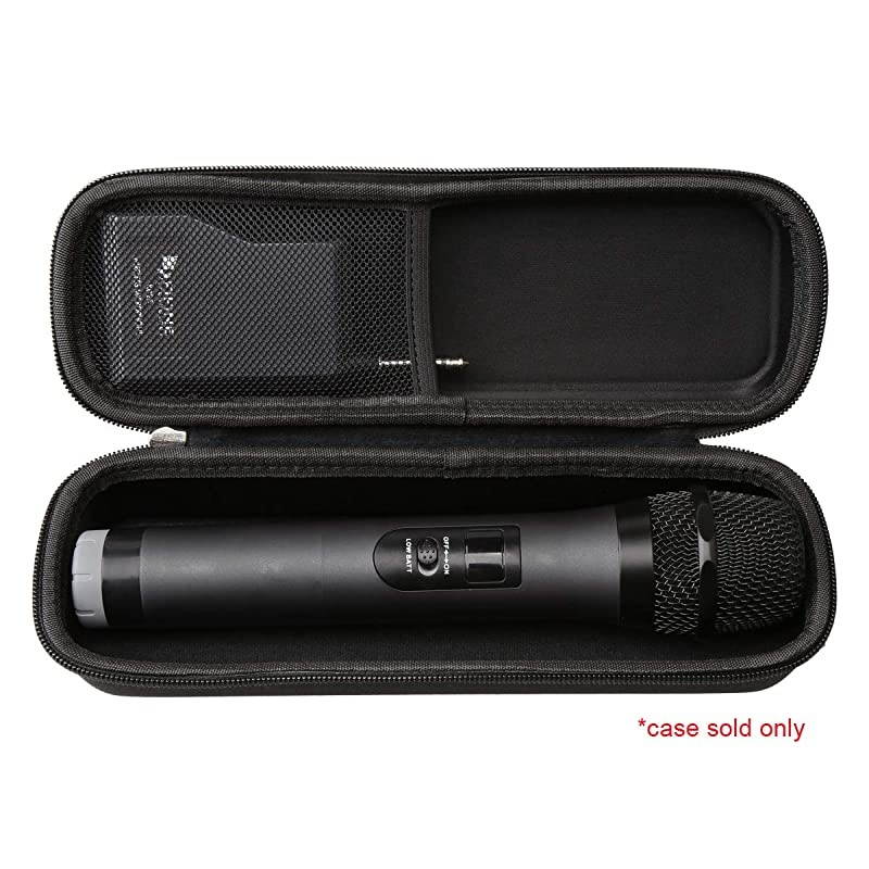 Hard Carrying Travel Case Compatible with FIFINE TECHNOLOGY K025 FIFINETONOR UHF Handheld Dynamic Microphone Wireless mic System Black