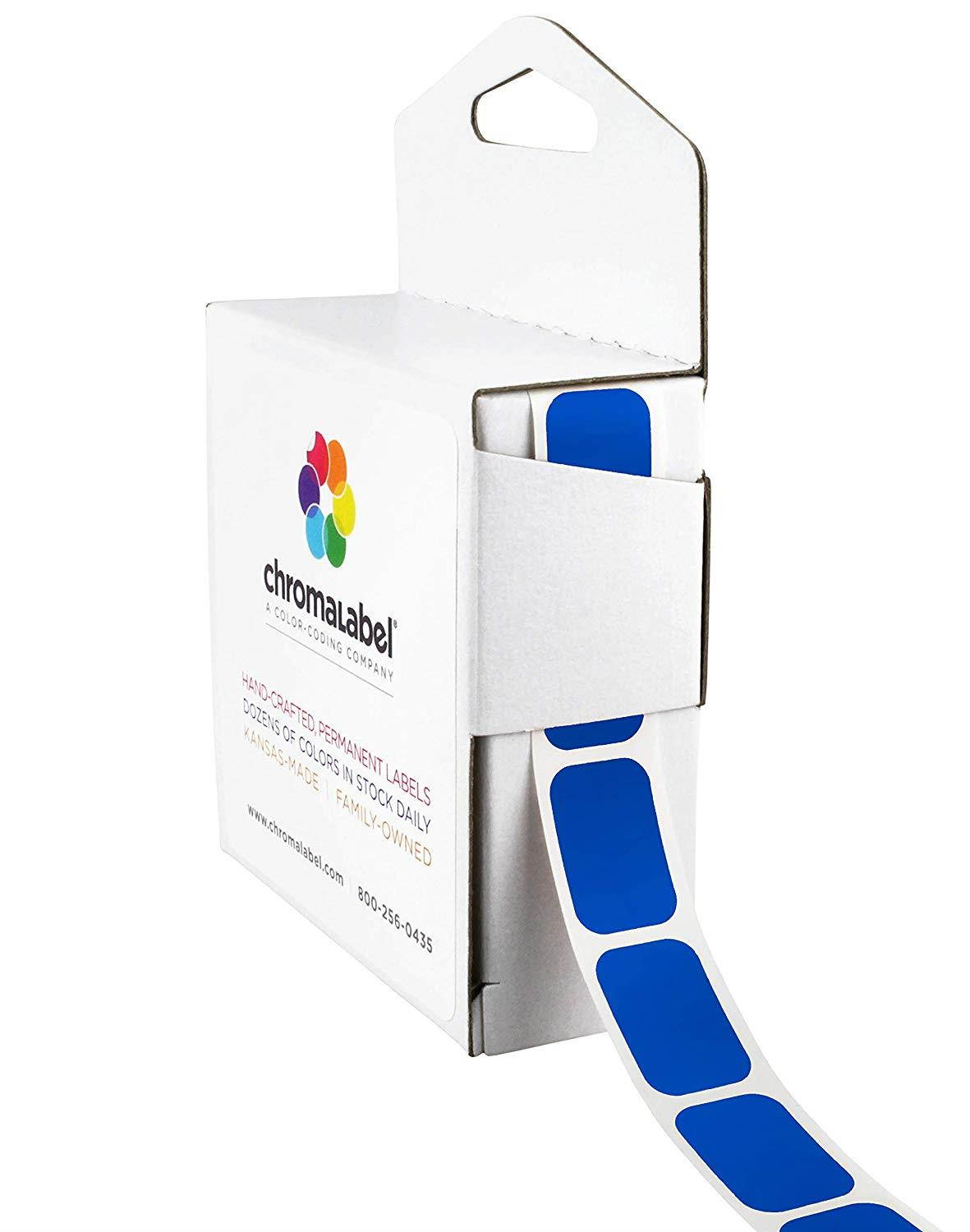 ChromaLabel 1/2 x 3/4 inch Color-Code Labels | 500/Dispenser Box (Dark Blue)