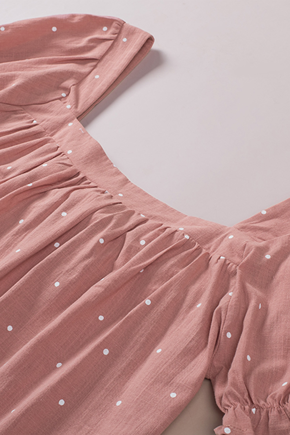 One World Apparel Jacquard Square Neck Short Sleeve Ivory Multi Floral Print Top